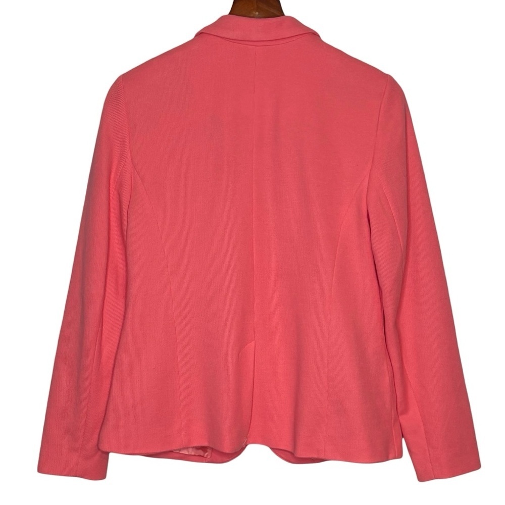 NEW Talbots Cotton Knit Blazer Jacket Size 10 Coral Lined Back Vent Classic - Picture 4 of 11